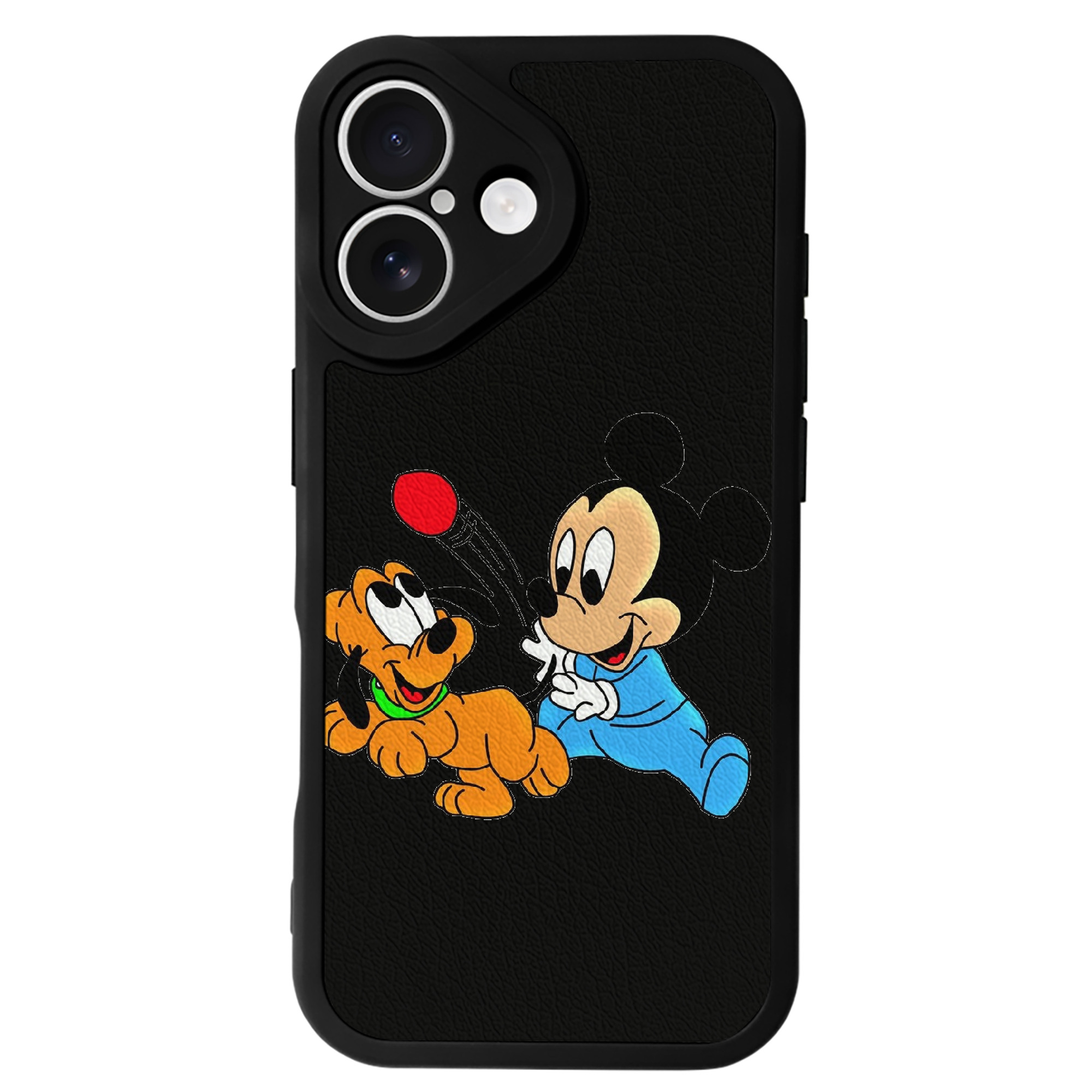 （画像用） ミッキーマウス Mickey Mouse 【iPhone 16シリーズ対応】シリコンスマホケース（レザー調） 材質：シリコン